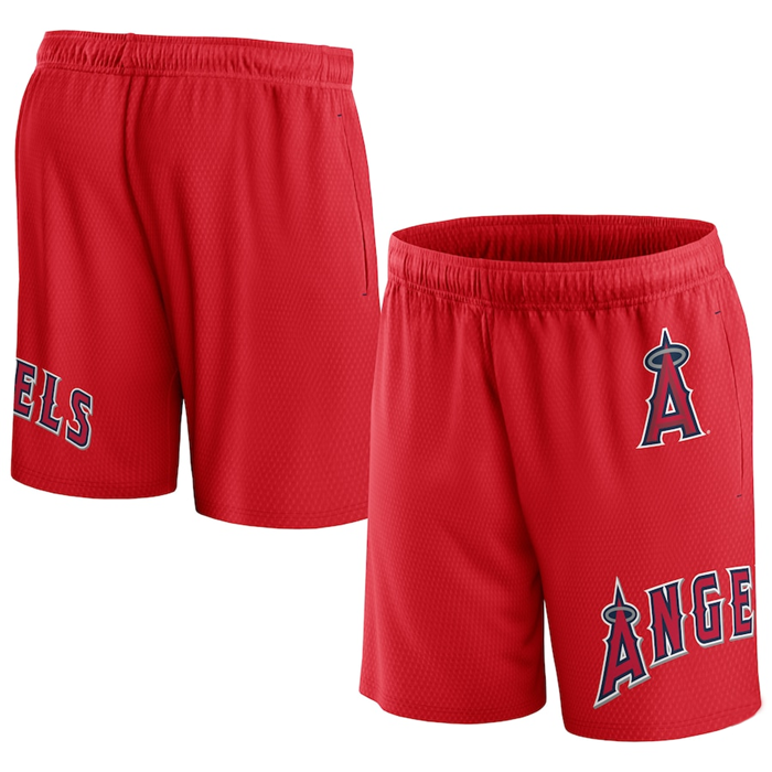 Men's Los Angeles Angels Red Clincher Mesh Shorts - Click Image to Close